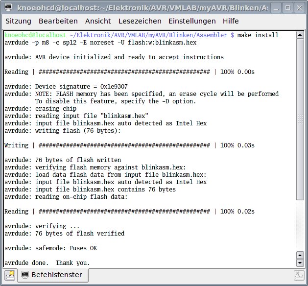Brennen mit AVR-Dude und Make.
