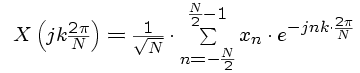 DFT transform equation.